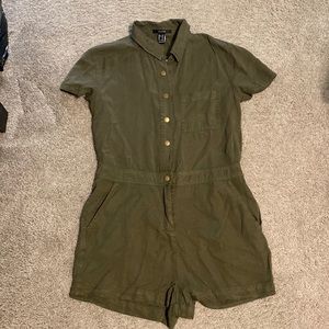 Army green utility romper